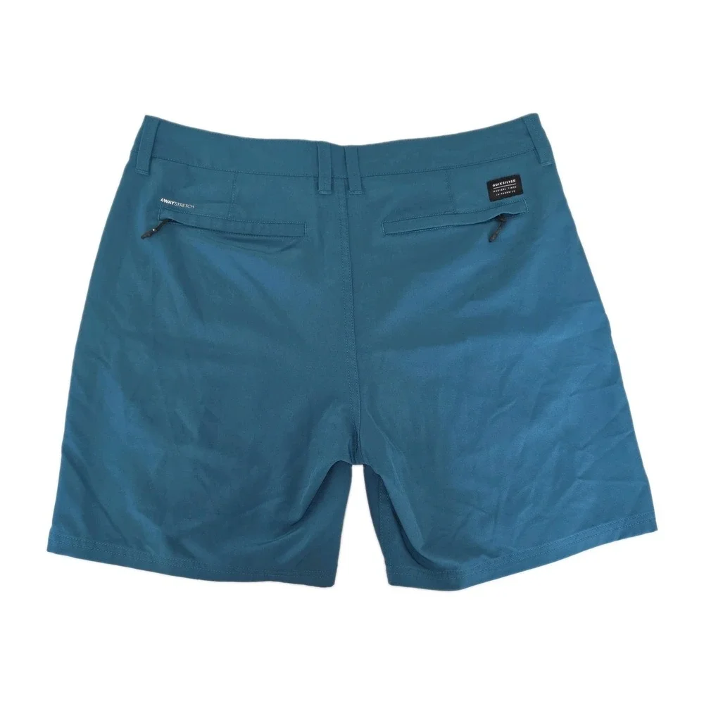 Quiksilver Amphibian Shorts Men 33 Blue Green Teal 4 Way Stretch Surf Swim 6.5